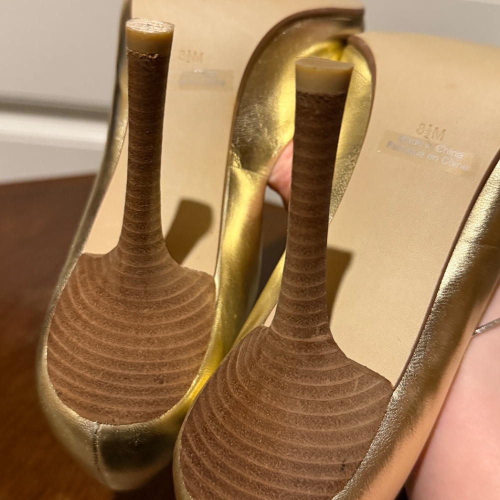 Metallic Gold Pumps by Guess by Marciano - size 8.5 - Picture 3 of 9